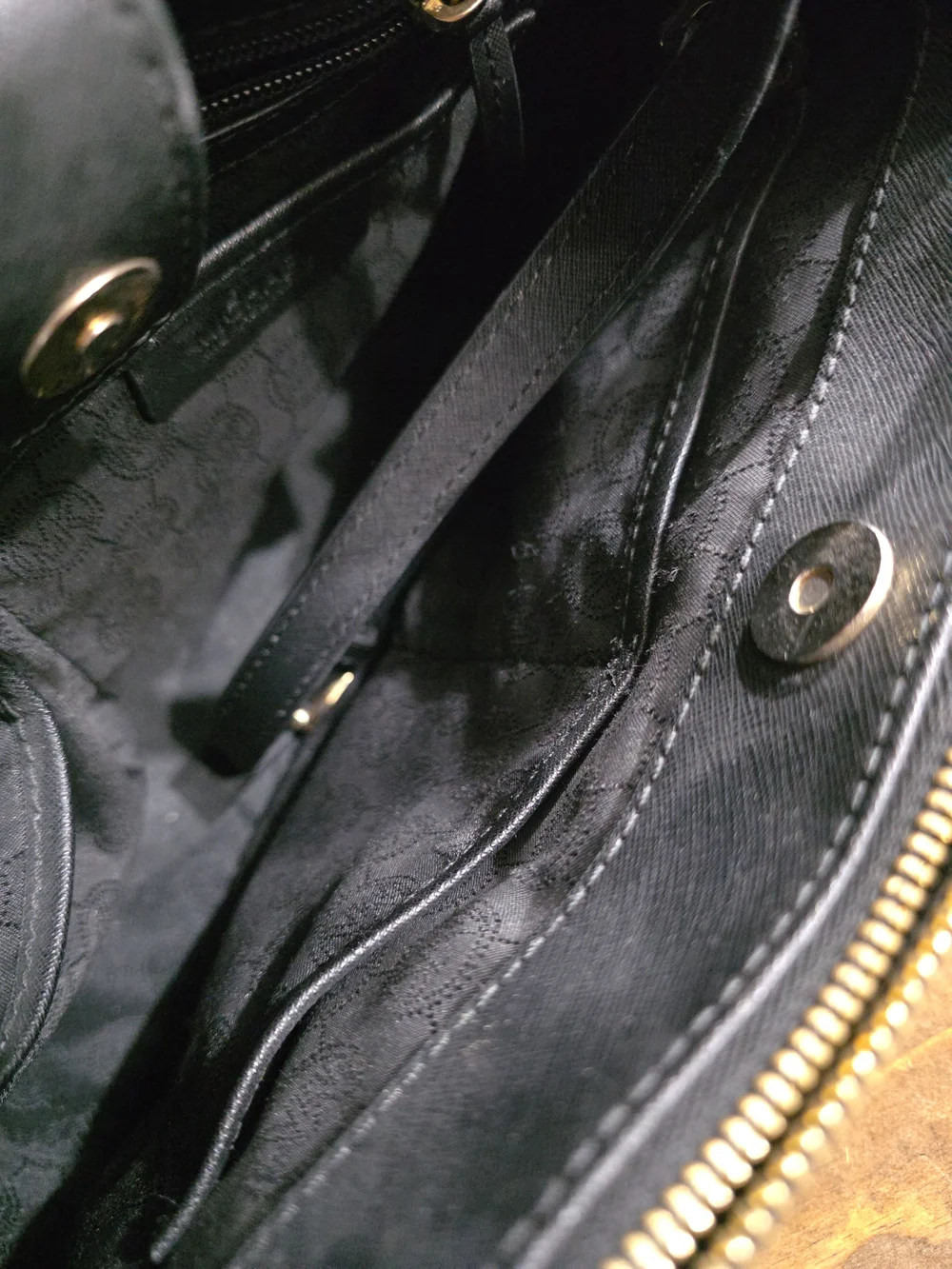 Michael Kors Black Saffiano Satchel with Gold Hardware